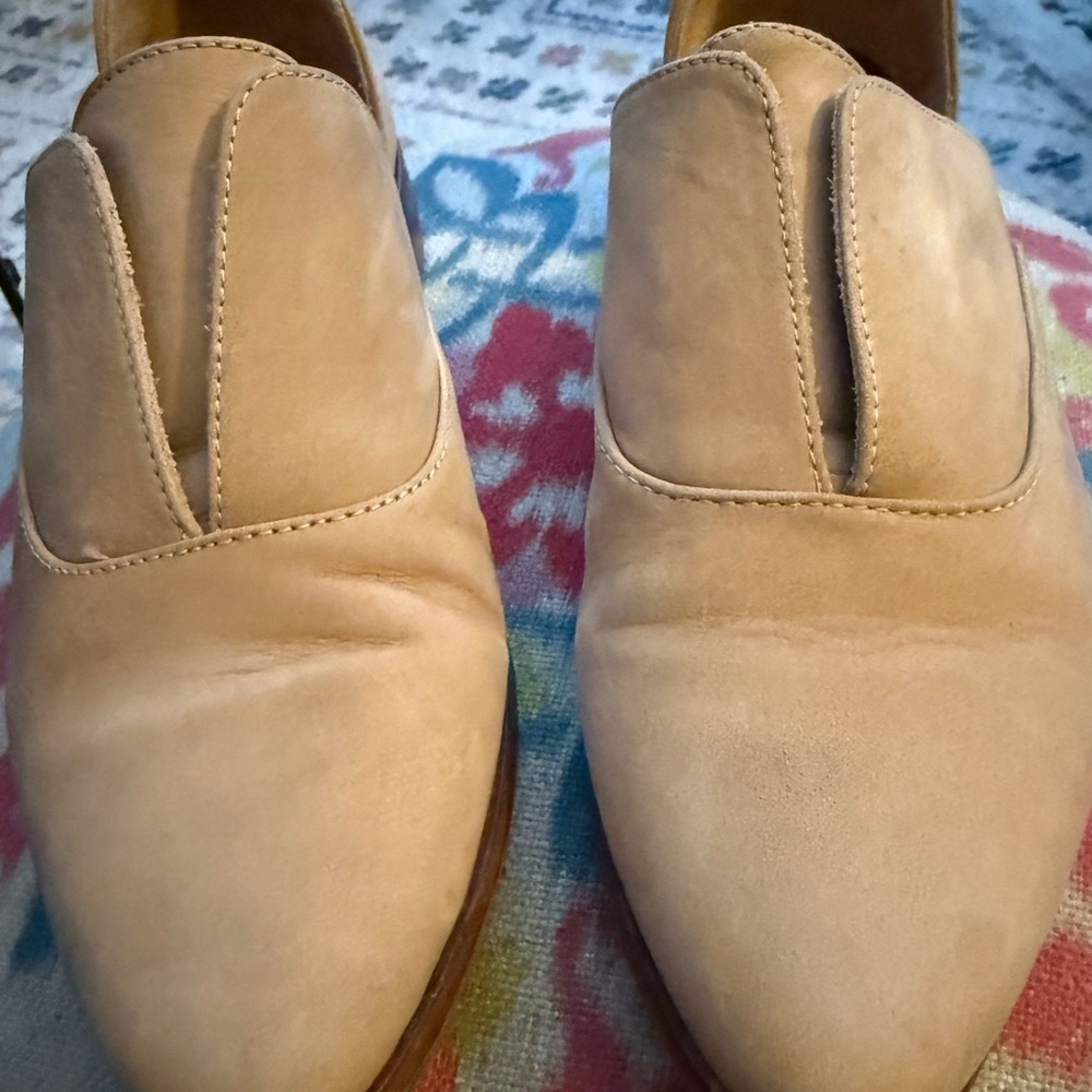 Sz 7.5 Nisolo Emma d'Orsay Oxford Tan Nude Slip On Flats Neutral Classic Preppy - Picture 4 of 9